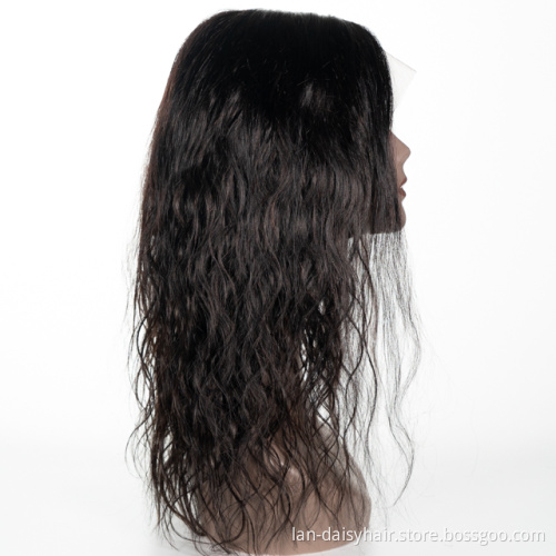 Natural Weave Style 13x4 Lace Frontal  Wig Pre Plucked Bleached Knots Made 150 HD Remy Closure